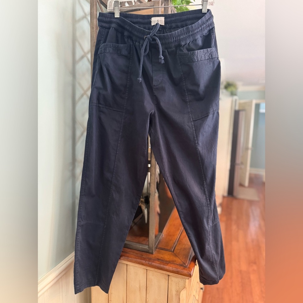 Lou & Grey at LOFT Women’s Navy Blue Drawstring Pants with Stretch Size Large